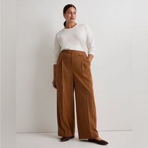 NWOT Madewell Rosedale High-Rise Straight Pant in Pinstripe Wool Blend Size 0